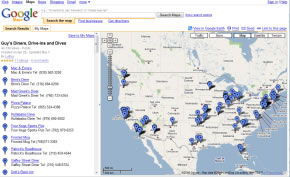 diners drive ins and dives locations by city